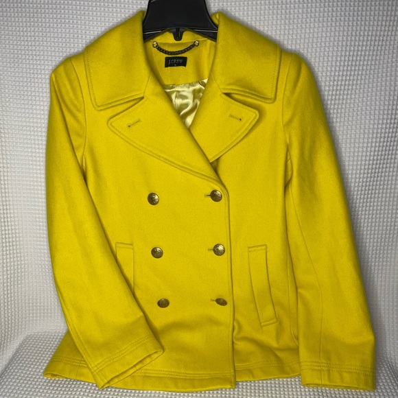 J. Crew Jackets & Blazers - J CREW Yellow Peacoat Jacket